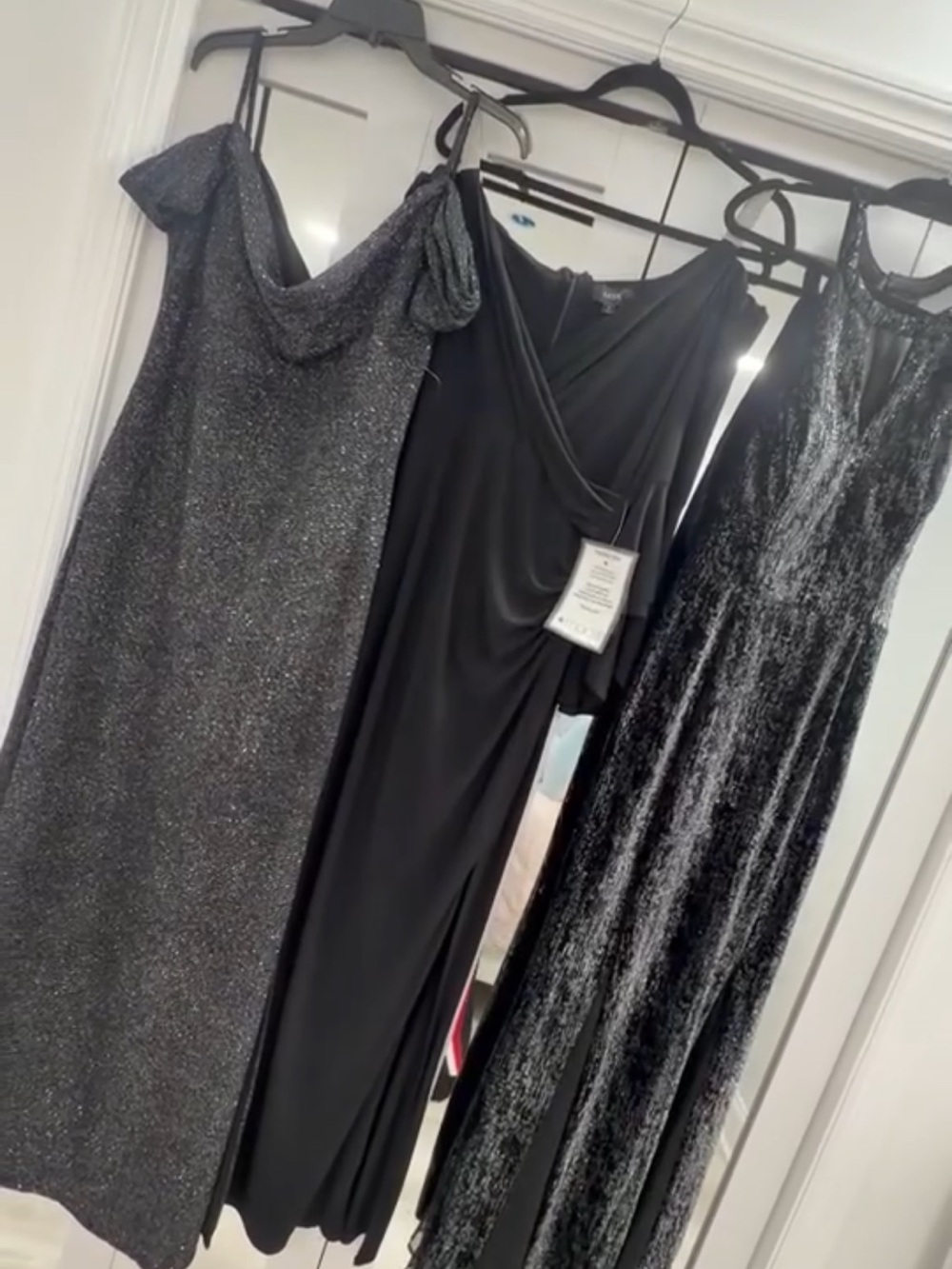 Elegant Black Cowl Neck Evening Dress